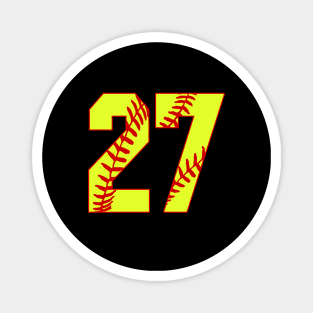 Fastpitch Softball Number 27 #27 Softball Shirt Jersey Uniform Favorite Player Biggest Fan Magnet